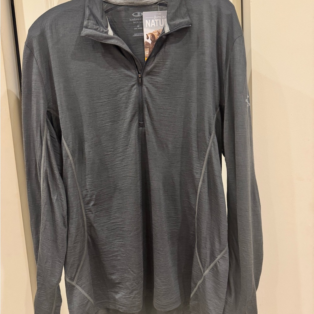 Icebreaker Men’s Long Sleeve Gray Quarter-Zip Top